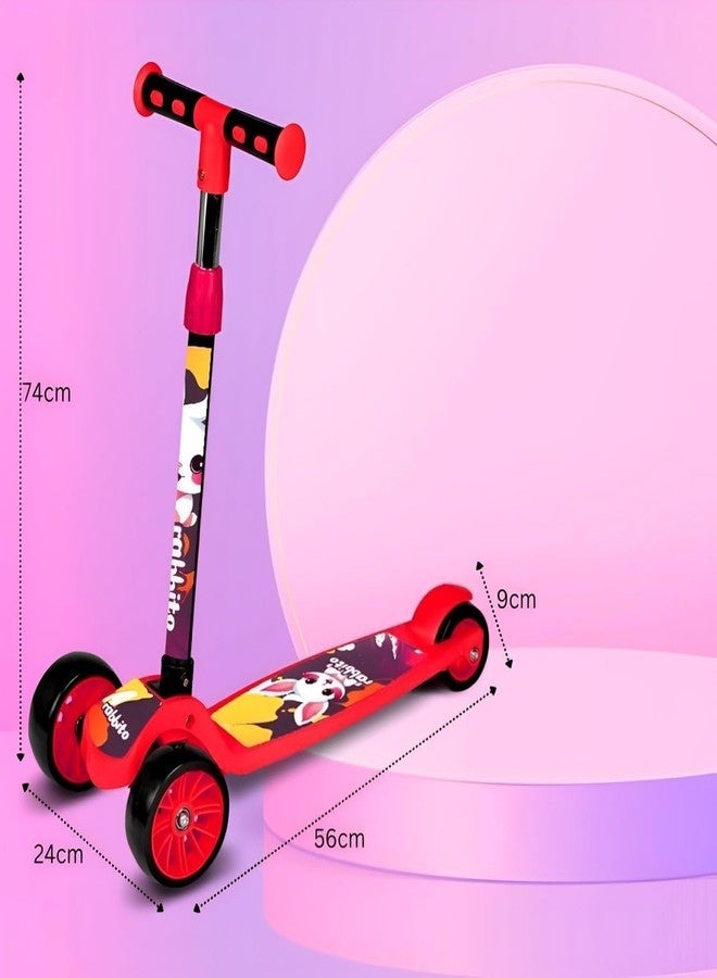 Lacossi Scooter for Kids - Kids Scooter, Skate Scooter, Runner Scooter, Kick Scooter for Kids, Boys, Girls Adjustable Height, Foldable & Weight Capacity 70 kgs with for Indoor and Outdoor (Red) - Image 2